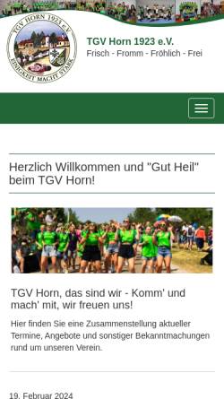 Vorschau der mobilen Webseite www.tgv-horn.de, TGV Horn