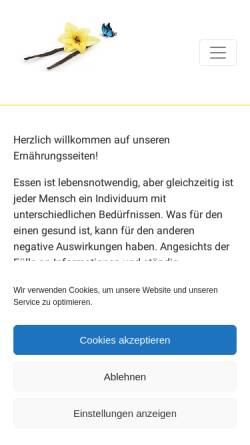 Vorschau der mobilen Webseite www.prassek.de, Ernährungs-Seiten