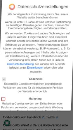 Vorschau der mobilen Webseite www.food-monitor.de, Food-Monitor