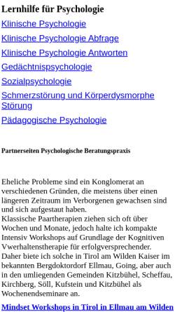 Vorschau der mobilen Webseite psychonomie.de, Texte zum Psychologiestudium