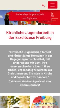 Vorschau der mobilen Webseite www.kja-freiburg.de, Kirchliche Jugendarbeit in der Erzdiözese Freiburg