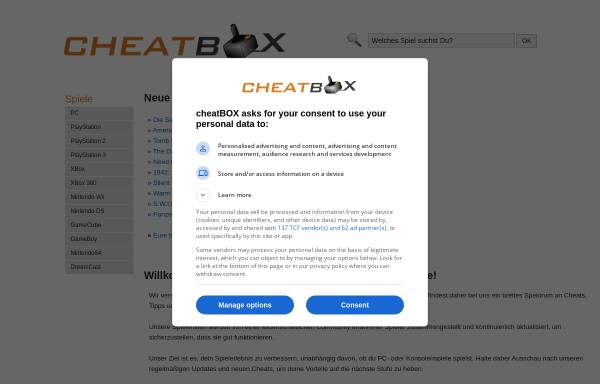 Vorschau von www.cheatbox.de, CheatBOX