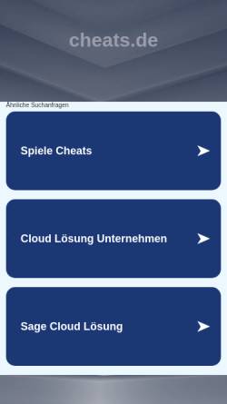Vorschau der mobilen Webseite www.cheats.de, Cheats.de