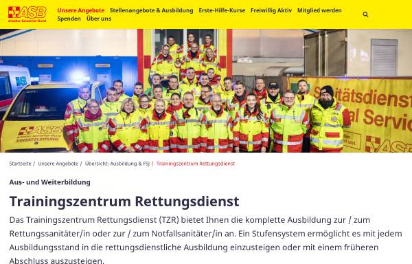 Vorschau von www.asb-bremen.de, ASB Trainingszentrum Rettungsdienst