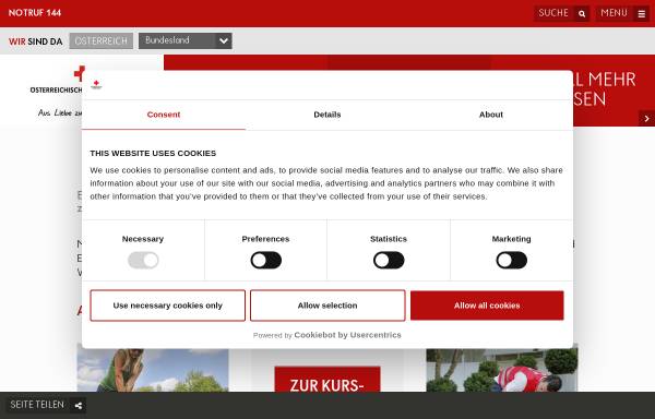 Vorschau von www.roteskreuz.at, Österreichisches Rotes Kreuz: Erste Hilfe