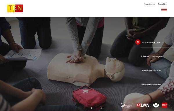 Vorschau von www.ten-y.de, Trainingszentrum für Erste Hilfe & Notfallmedizin