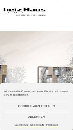 Vorschau der mobilen Webseite www.heizhaus.de, h.e.i.z.Haus, Architektur + Stadtplanung