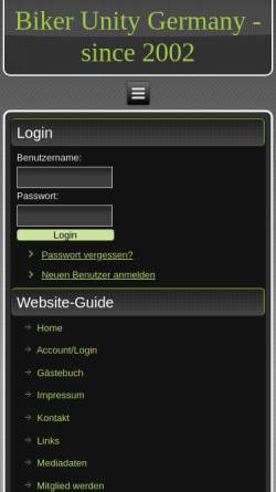Vorschau der mobilen Webseite biker-unity.de, Biker Unity