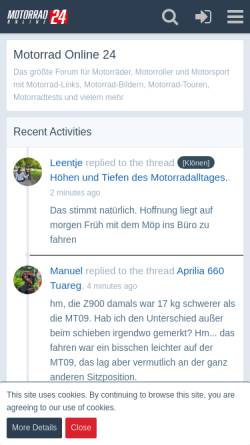 Vorschau der mobilen Webseite www.motorradonline24.de, Motorrad online24