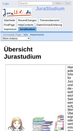 Vorschau der mobilen Webseite www.jurawiki.de, Jurawiki: Jurastudium
