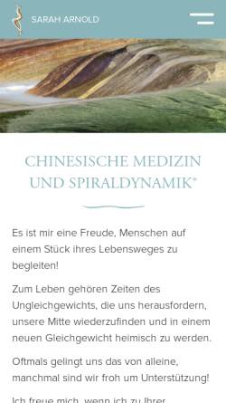 Vorschau der mobilen Webseite www.saraharnold.ch, Sarah Arnold - Chinesische Medizin und Spiraldynamik