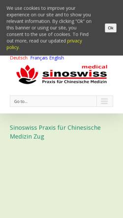 Vorschau der mobilen Webseite new.sinoswiss.ch, Sinoswiss Medical AG