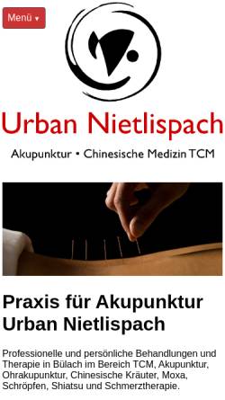 Vorschau der mobilen Webseite www.tcm-medizin.ch, Urban Nietlispach