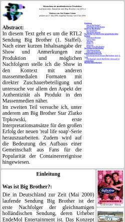 Vorschau der mobilen Webseite www.nolovelost.com, Authentizität, Banalität und Big Brother von RTL2