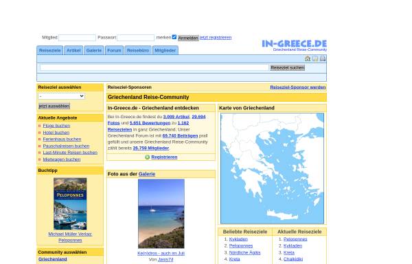 Vorschau von www.in-greece.de, Die Griechenland Community