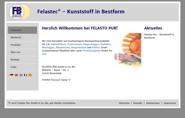 Vorschau von www.felasto-pur.de, Felasto Pur GmbH & Co. KG