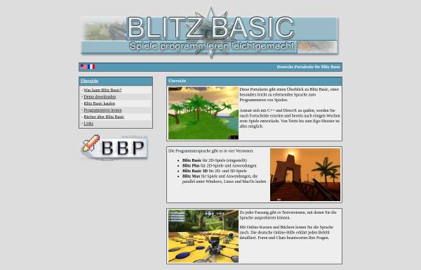 Vorschau von www.blitzbasic.de, Deutsche Portalseite für Blitz Basic