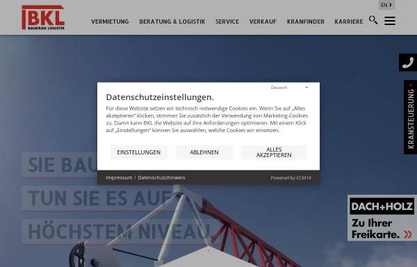 Vorschau von www.bkl.de, BKL Baukran Logistik GmbH