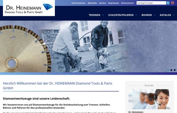 Vorschau von www.diatools.com, Dr. Heinemann Diamond Tools + Parts GmbH