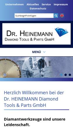 Vorschau der mobilen Webseite www.diatools.com, Dr. Heinemann Diamond Tools + Parts GmbH