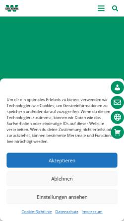 Vorschau der mobilen Webseite www.hans-warner.de, Hans Warner GmbH, Kreitz-Ostermann GmbH