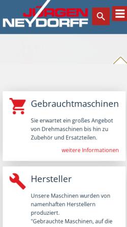 Vorschau der mobilen Webseite neydorff-gebraucht-maschinen.de, Jürgen Neydorff