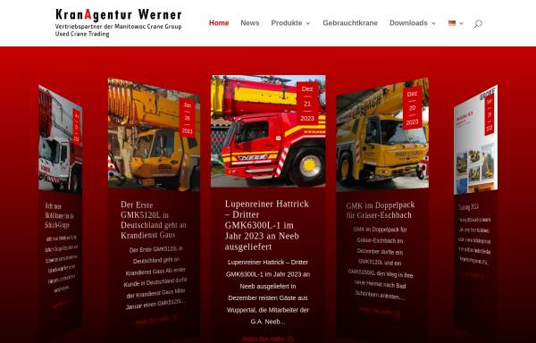 Vorschau von www.kranagentur.de, Kranagentur Werner GmbH & Co. KG