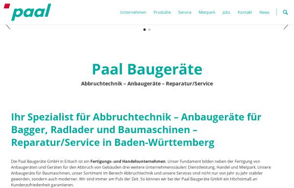 Vorschau von www.paal-baugeraete.de, Paal Baugeräte GmbH