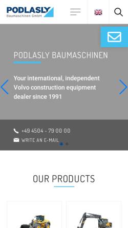 Vorschau der mobilen Webseite www.podlasly.de, Podlasly Baumaschinen GmbH