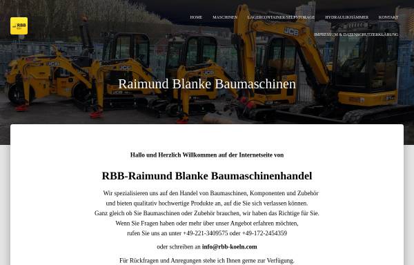Vorschau von www.rbb-koeln.com, Raimund Blanke Baumaschinenhandel