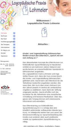 Vorschau der mobilen Webseite logopädie-lohmeier.de, Logopädische Praxis Karin Lohmeier