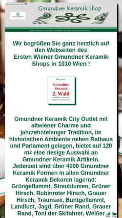 Vorschau der mobilen Webseite www.gmundner-keramik-shop.at, Geschirrgeschäft Hofmann