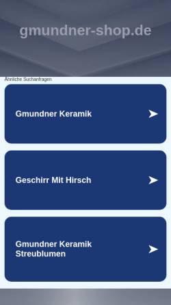 Vorschau der mobilen Webseite www.gmundner-shop.de, Gmundner Keramik Online Shop