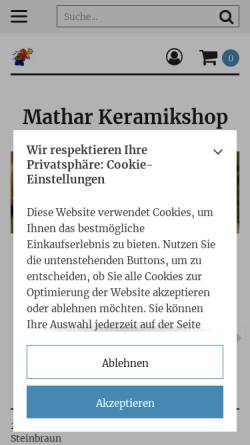 Vorschau der mobilen Webseite www.mathar-keramikshop.de, Mathar Keramik