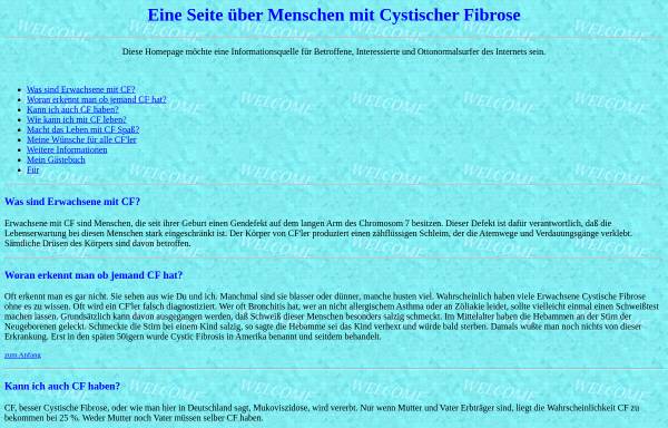 Vorschau von www.unterspan.de, Eine Seite über Cystische Fibrose