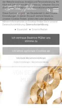 Vorschau der mobilen Webseite www.schmuck-design-objekte.de, Schmuck-Design-Objekte, Beatrice Müller