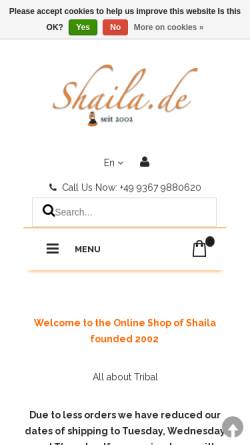 Vorschau der mobilen Webseite www.shaila.de, Shaila, Heidrun Spellerberg