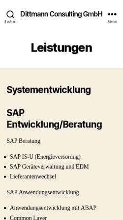 Vorschau der mobilen Webseite www.dittmann-consulting.de, Heinz Dittmann Consulting