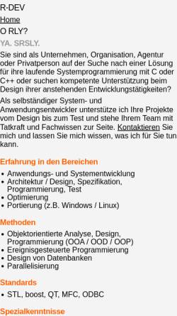 Vorschau der mobilen Webseite r-dev.de, Mark Rohrbacher Development