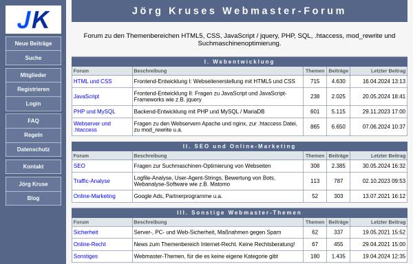 Vorschau von joergs-forum.de, Jörgs Webmaster-Forum