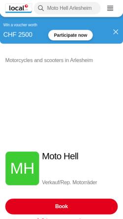Vorschau der mobilen Webseite yellow.local.ch, Moto Hell