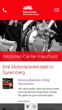 Vorschau der mobilen Webseite www.yamaha-kreuzholz.de, Motorradcenter Kreuzholz