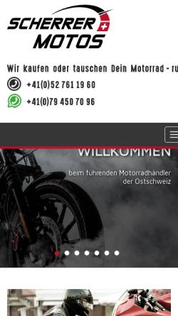 Vorschau der mobilen Webseite www.scherrer-motos.ch, Scherrer Motos