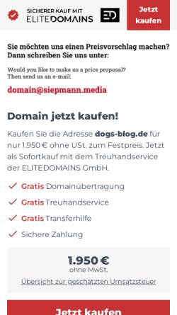 Vorschau der mobilen Webseite dogs-blog.de, Erziehung eines Welpen zum perfekten Hund
