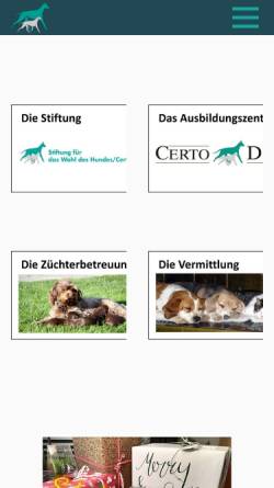 Vorschau der mobilen Webseite www.certodog.ch, Stiftung für das Wohl des Hundes
