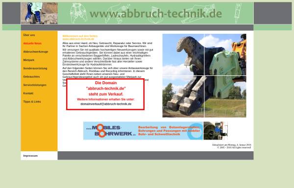Vorschau von www.abbruch-technik.de, BAV Baumaschinenausrüstungsgesellschaft mbH