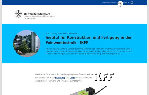 Vorschau von www.uni-stuttgart.de, Institut für Konstruktion und Fertigung in der Feinwerktechnik der Universität Stuttgart