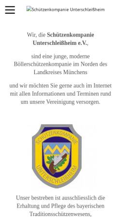 Vorschau der mobilen Webseite www.schuetzenkompanie-ush.de, Schützenkompanie Unterschleißheim e.V.