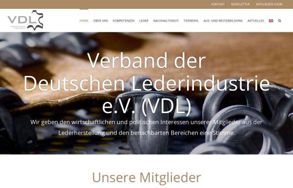 Vorschau von vdl-web.de, Verband der Deutschen Lederindustrie e.V. (VDL)
