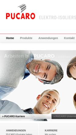 Vorschau der mobilen Webseite pucaro.de, Pucaro Elektro Isolierstoffe GmbH
